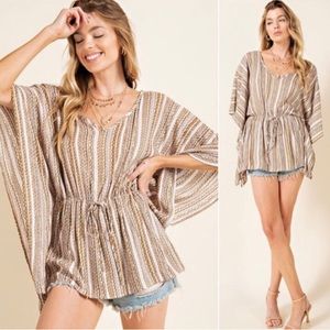 LAST ONE: Beautiful USA made women’s lightweight kimono comfy top blouse